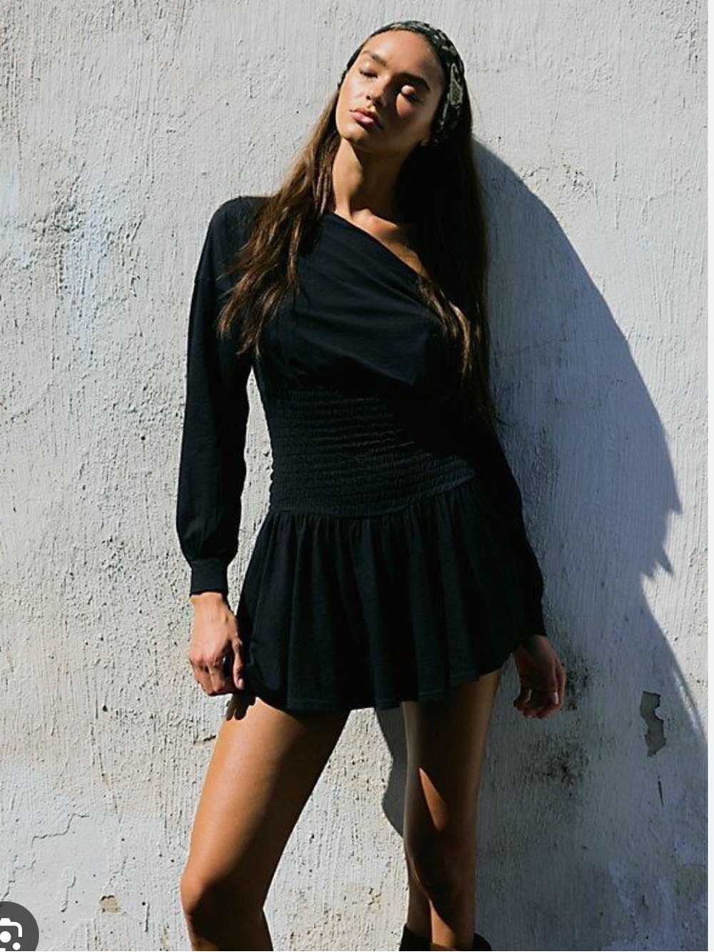 free people Black Smocked Tube Dress L